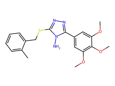 3-((2-Methylbenzyl)thio)-5-(3,4,5-trimethoxyphenyl)-4H-1,2,4-triazol-4-ylamine structure