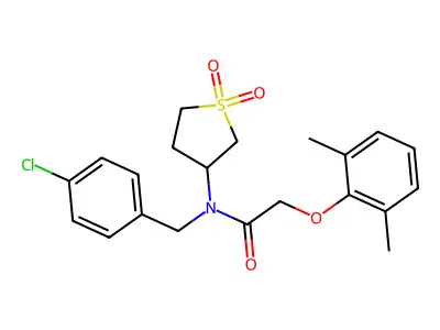N-(4-chlorobenzyl)-2-(2,6-dimethylphenoxy)-N-(1,1-dioxidotetrahydrothiophen-3-yl)acetamide structure