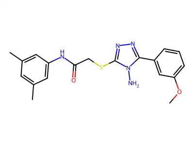 2-[4-amino-5-(3-methoxyphenyl)(1,2,4-triazol-3-ylthio)]-N-(3,5-dimethylphenyl) acetamide structure