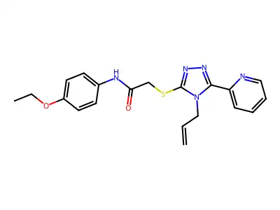 N-(4-ethoxyphenyl)-2-{[4-(prop-2-en-1-yl)-5-(pyridin-2-yl)-4H-1,2,4-triazol-3-yl]sulfanyl}acetamide structure