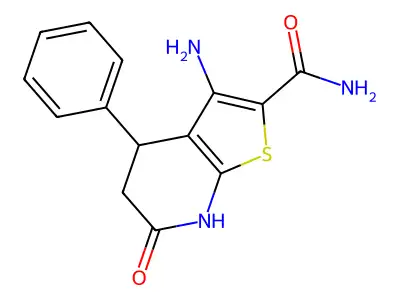 3-Amino-6-oxo-4-phenyl-4,5,6,7-tetrahydrothieno[2,3-b]pyridine-2-carboxamide structure