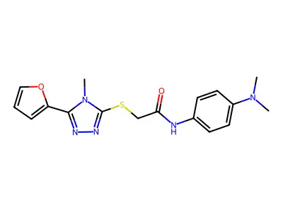 N-[4-(dimethylamino)phenyl]-2-{[5-(furan-2-yl)-4-methyl-4H-1,2,4-triazol-3-yl]sulfanyl}acetamide structure