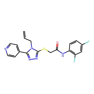 N-(2,4-difluorophenyl)-2-{[4-(prop-2-en-1-yl)-5-(pyridin-4-yl)-4H-1,2,4-triazol-3-yl]sulfanyl}acetamide structure
