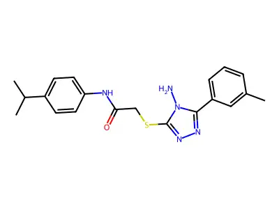 2-((4-amino-5-(m-tolyl)-4H-1,2,4-triazol-3-yl)thio)-N-(4-isopropylphenyl)acetamide structure