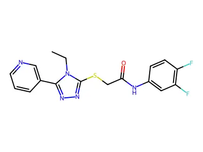 N-(3,4-difluorophenyl)-2-{[4-ethyl-5-(pyridin-3-yl)-4H-1,2,4-triazol-3-yl]sulfanyl}acetamide structure