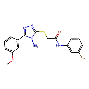 2-[4-amino-5-(3-methoxyphenyl)(1,2,4-triazol-3-ylthio)]-N-(3-bromophenyl)aceta mide structure