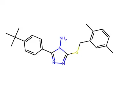 3-(4-tert-butylphenyl)-5-[(2,5-dimethylbenzyl)sulfanyl]-4H-1,2,4-triazol-4-amine structure