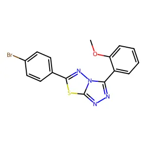 6-(4-Bromophenyl)-3-(2-methoxyphenyl)-[1,2,4]triazolo[3,4-b][1,3,4]thiadiazole structure