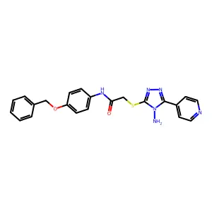 2-(4-amino-5-(4-pyridyl)(1,2,4-triazol-3-ylthio))-N-[4-(phenylmethoxy)phenyl]a cetamide structure