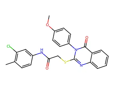 N-(3-chloro-4-methylphenyl)-2-{[3-(4-methoxyphenyl)-4-oxo-3,4-dihydroquinazolin-2-yl]sulfanyl}acetamide structure