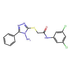 2-((4-amino-5-phenyl-4H-1,2,4-triazol-3-yl)thio)-N-(3,5-dichlorophenyl)acetamide structure