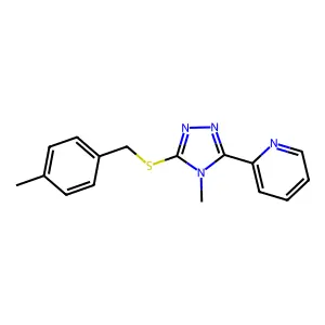 4-Methyl-3-[(4-methylphenyl)methylthio]-5-(2-pyridyl)-1,2,4-triazole structure
