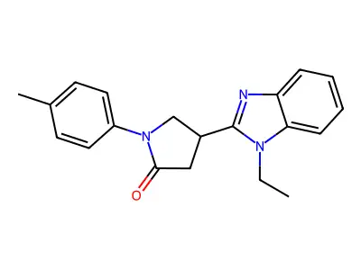 4-(1-ethyl-1H-benzo[d]imidazol-2-yl)-1-(p-tolyl)pyrrolidin-2-one structure