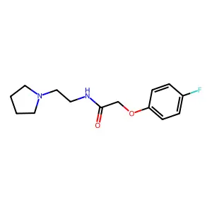 2-(4-fluorophenoxy)-N-(2-pyrrolidin-1-ylethyl)acetamide structure