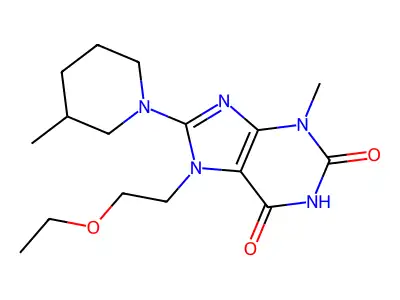7-(2-ethoxyethyl)-3-methyl-8-(3-methylpiperidin-1-yl)-1H-purine-2,6(3H,7H)-dione structure