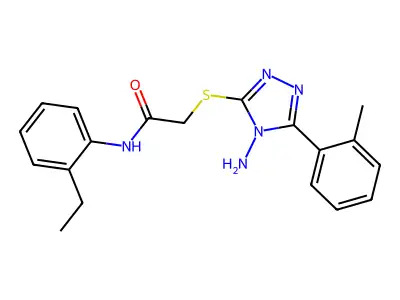 2-{[4-amino-5-(2-methylphenyl)-4H-1,2,4-triazol-3-yl]sulfanyl}-N-(2-ethylphenyl)acetamide structure