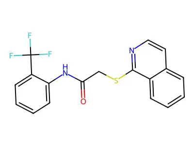 2-(isoquinolin-1-ylsulfanyl)-N-[2-(trifluoromethyl)phenyl]acetamide structure