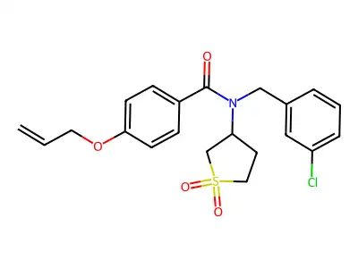 4-(allyloxy)-N-(3-chlorobenzyl)-N-(1,1-dioxidotetrahydrothiophen-3-yl)benzamide structure