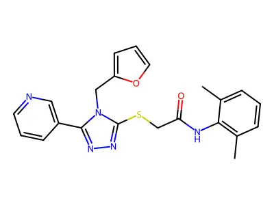 N-(2,6-dimethylphenyl)-2-{[4-(furan-2-ylmethyl)-5-(pyridin-3-yl)-4H-1,2,4-triazol-3-yl]sulfanyl}acetamide structure