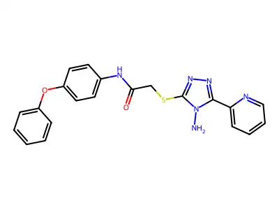 2-((4-amino-5-(pyridin-2-yl)-4H-1,2,4-triazol-3-yl)thio)-N-(4-phenoxyphenyl)acetamide structure