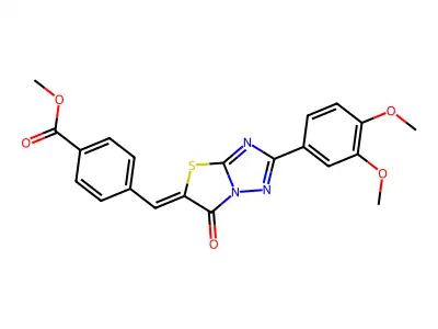 methyl 4-{(Z)-[2-(3,4-dimethoxyphenyl)-6-oxo[1,3]thiazolo[3,2-b][1,2,4]triazol-5(6H)-ylidene]methyl}benzoate structure