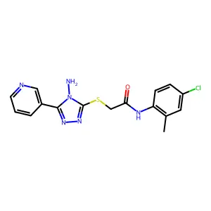 2-((4-Amino-5-(3-pyridinyl)-4H-1,2,4-triazol-3-YL)thio)N-(4-CL-2-ME-PH)acetamide structure
