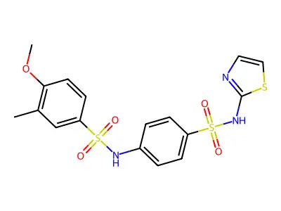 4-methoxy-3-methyl-N-[4-(1,3-thiazol-2-ylsulfamoyl)phenyl]benzenesulfonamide structure