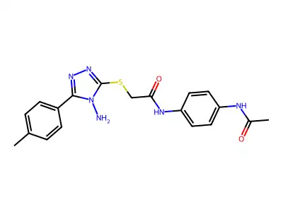 N-[4-(acetylamino)phenyl]-2-{[4-amino-5-(4-methylphenyl)-4H-1,2,4-triazol-3-yl]sulfanyl}acetamide structure