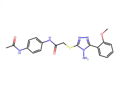 N-[4-(acetylamino)phenyl]-2-{[4-amino-5-(2-methoxyphenyl)-4H-1,2,4-triazol-3-yl]sulfanyl}acetamide structure
