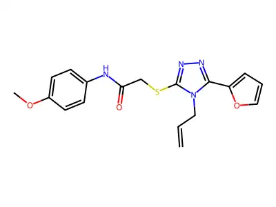 2-((4-Allyl-5-(2-furyl)-4H-1,2,4-triazol-3-YL)thio)-N-(4-methoxyphenyl)acetamide structure