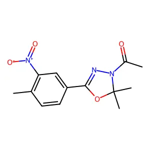 1-[2,2-Dimethyl-5-(4-methyl-3-nitrophenyl)-1,3,4-oxadiazol-3-yl]ethanone structure