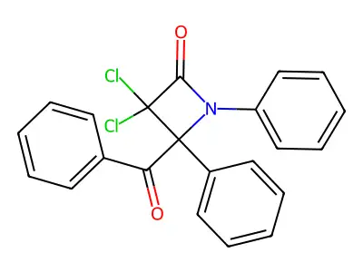 2-Azetidinone, 4-benzoyl-3,3-dichloro-1,4-diphenyl- structure
