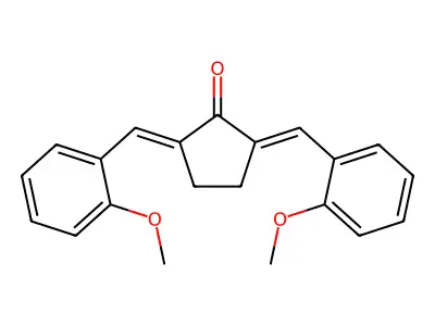 Cyclopentanone, 2,5-bis[(2-methoxyphenyl)methylene]- structure
