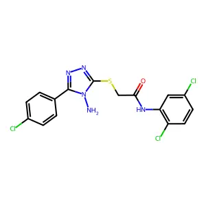 2-{[4-amino-5-(4-chlorophenyl)-4H-1,2,4-triazol-3-yl]sulfanyl}-N-(2,5-dichlorophenyl)acetamide structure