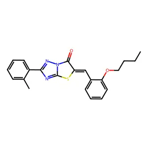 (5Z)-5-(2-butoxybenzylidene)-2-(2-methylphenyl)[1,3]thiazolo[3,2-b][1,2,4]triazol-6(5H)-one structure