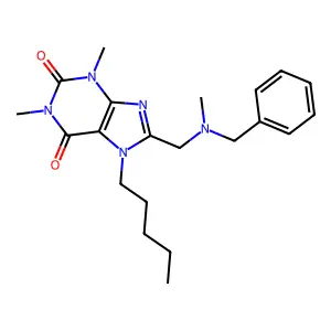 8-[[Benzyl(methyl)amino]methyl]-1,3-dimethyl-7-pentylpurine-2,6-dione structure