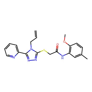 N-(2-methoxy-5-methylphenyl)-2-{[4-(prop-2-en-1-yl)-5-(pyridin-2-yl)-4H-1,2,4-triazol-3-yl]sulfanyl}acetamide structure