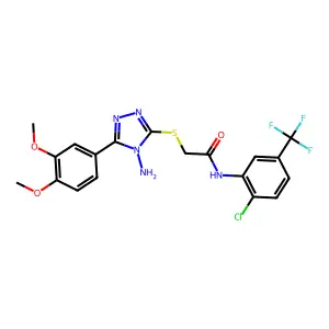 2-{[4-amino-5-(3,4-dimethoxyphenyl)-4H-1,2,4-triazol-3-yl]sulfanyl}-N-[2-chloro-5-(trifluoromethyl)phenyl]acetamide structure