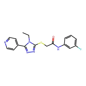2-((4-ET-5-(4-Pyridinyl)-4H-1,2,4-triazol-3-YL)thio)-N-(3-fluorophenyl)acetamide structure