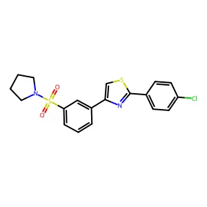 2-(4-Chlorophenyl)-4-[3-(pyrrolidin-1-ylsulfonyl)phenyl]-1,3-thiazole structure