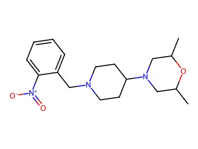 2,6-Dimethyl-4-[1-[(2-nitrophenyl)methyl]piperidin-4-yl]morpholine structure
