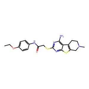 2-((4-amino-7-methyl-5,6,7,8-tetrahydropyrido[4',3':4,5]thieno[2,3-d]pyrimidin-2-yl)thio)-N-(4-ethoxyphenyl)acetamide structure