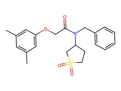 N-benzyl-2-(3,5-dimethylphenoxy)-N-(1,1-dioxidotetrahydrothiophen-3-yl)acetamide structure