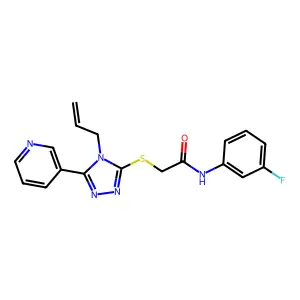 N-(3-fluorophenyl)-2-{[4-(prop-2-en-1-yl)-5-(pyridin-3-yl)-4H-1,2,4-triazol-3-yl]sulfanyl}acetamide structure