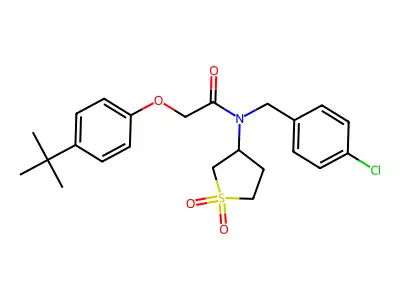 2-(4-tert-butylphenoxy)-N-(4-chlorobenzyl)-N-(1,1-dioxidotetrahydrothiophen-3-yl)acetamide structure