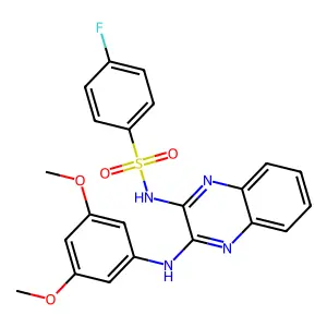 N-(3-(3,5-Dimethoxyphenylamino)quinoxalin-2-yl)-4-fluorobenzenesulfonamide structure