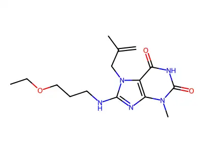 8-((3-ethoxypropyl)amino)-3-methyl-7-(2-methylallyl)-1H-purine-2,6(3H,7H)-dione structure