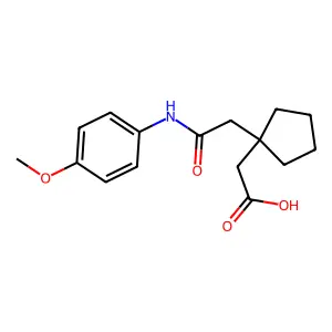 (1-{2-[(4-Methoxyphenyl)amino]-2-oxoethyl}cyclopentyl)acetic acid structure