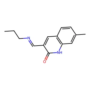 7-methyl-3-[(E)-(propylimino)methyl]quinolin-2(1H)-one structure