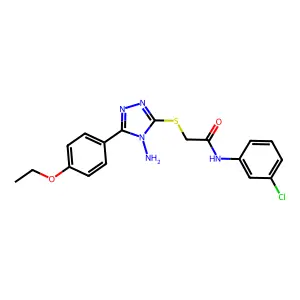 2-[4-amino-5-(4-ethoxyphenyl)(1,2,4-triazol-3-ylthio)]-N-(3-chlorophenyl)aceta mide structure